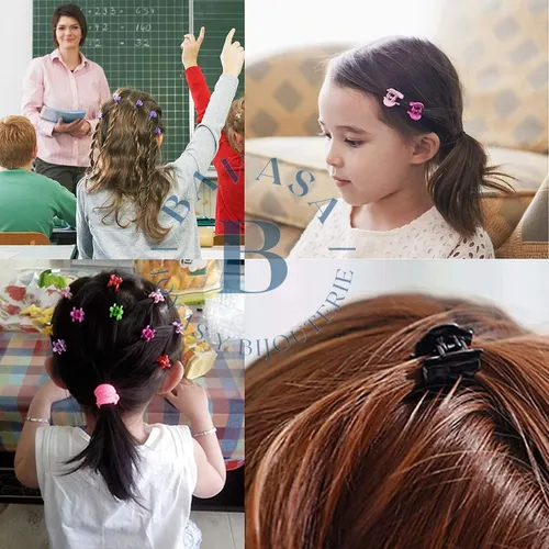 Pack 100 Hebillas Broches Mini Para El Pelo Colores Bavasa
