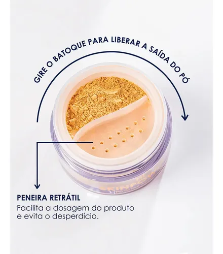 Base de maquillaje en polvo Bruna Tavares BT Skinpowder, polvo facial suelto Bruna Tavares, tono ámbar único