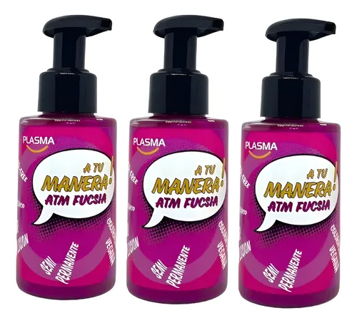 Coloración Vegana Atm Plasma Fantasía Fucsia 3 Unidades