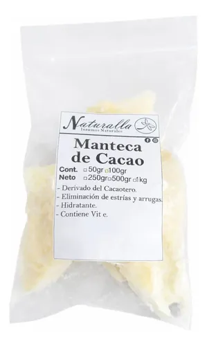Manteca De Cacao Pura 50g Nat (uso Cosmético Y Alimentario)