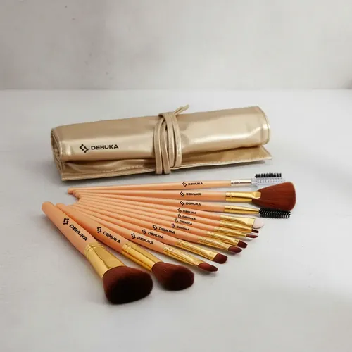 Set Profesional 24 Brochas Con Estuche De Maquillaje Color Marrón