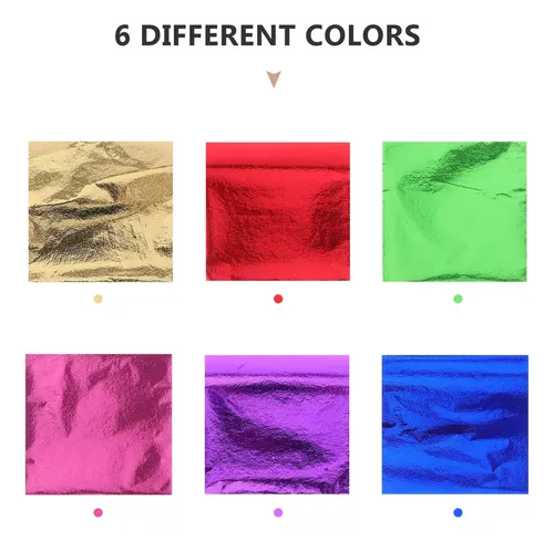 300 Hojas De Papel De Aluminio Con Hoja De Oro Imitacion B