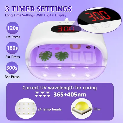 Luz Uv Para Resina Kisrel 36w Con Diseño De Doble Cara
