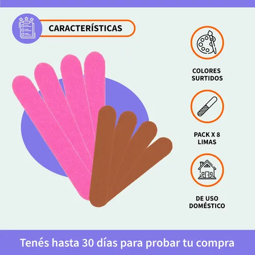 Set X 8 Limas Ultra Fina Para Manicuria Press On