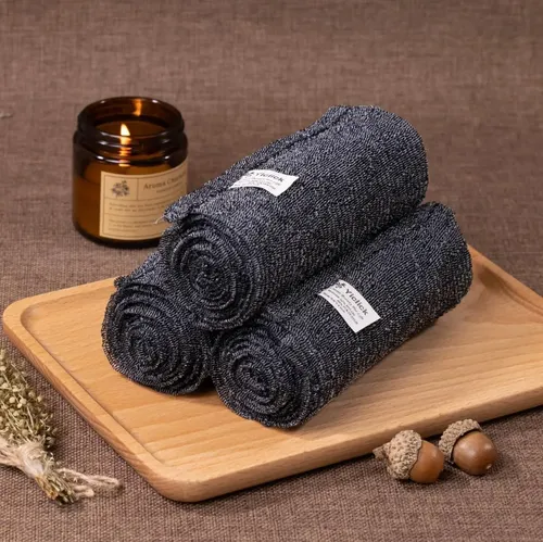 Toallón Exfoliante Gris Para Ducha Y Baño Corporal