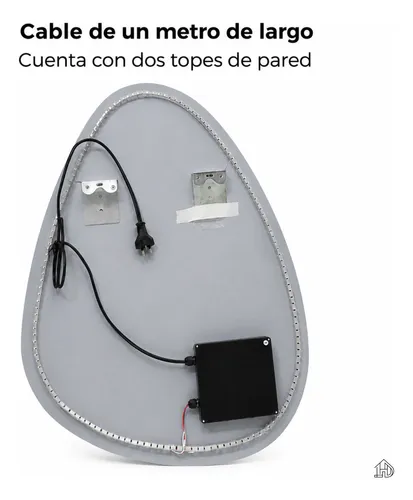Espejo De Diseño Digital Luz Led Touch Tactil Baño 80x60cm