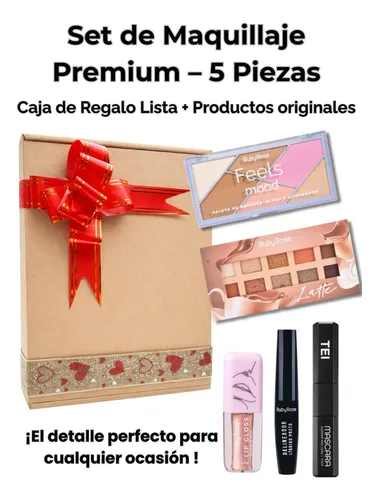 Set Maquillaje Ruby Rose 5 Cosméticos Caja Regalo Premium