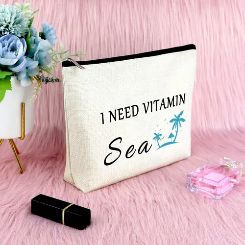 Bolsa De Maquillaje Sfodiary Beach Lover, Regalo Para Mujere
