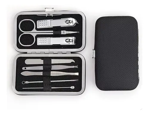 Kit De Manicura Completo Profesional 7 En 1 Con Estuche De C