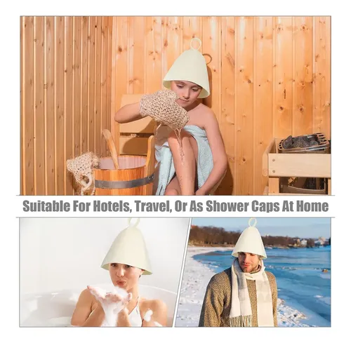 6 Piezas De Gorro De Sauna, Baño, Lana Rusa