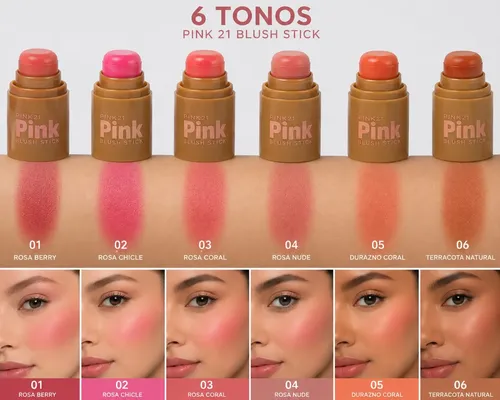 Rubor En Barra Pink 21 Blush Stick Cremoso Natural