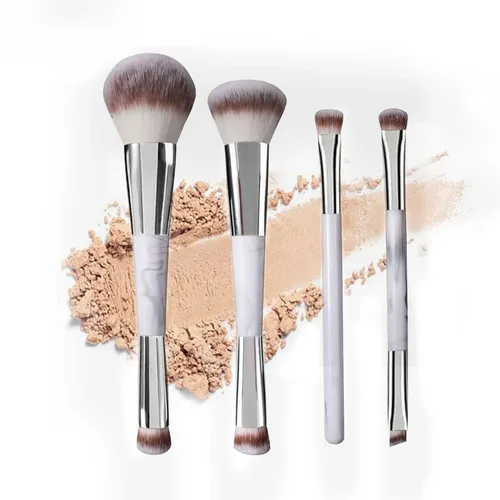 Set Portátil De Brochas De Maquillaje De Fibra Sintética De