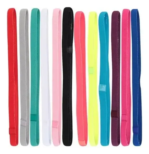 12 Cintas Para El Pelo De Silicona Antideslizantes M11 Multicolor Solid