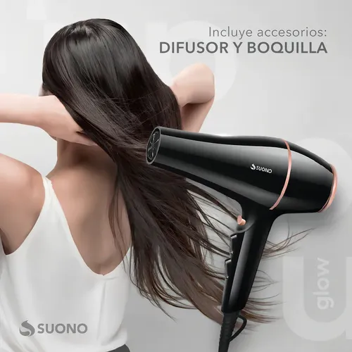 Secador De Pelo Suono Con Control De Temperatura Negro