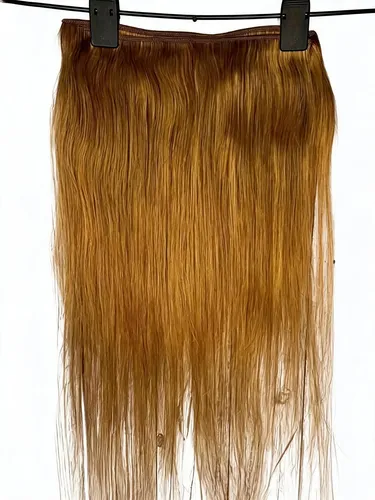 3 Capas Cortina Pelo Natural Humano Rubio 20 X 50cm