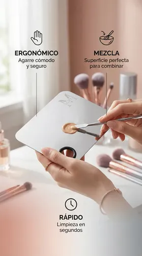 Paleta Mezcladora Maquillaje Profesional Metal Resistente