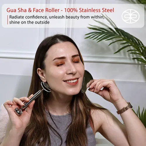 Set De Herramientas Faciales Rena Chris Gua Sha & Face Rolle