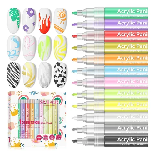Set 12 Colores Marcadores Para Uñas Arte Y Diseño Diy