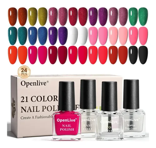 Conjunto De Esmaltes Quick Dry Openlive 24 Colores