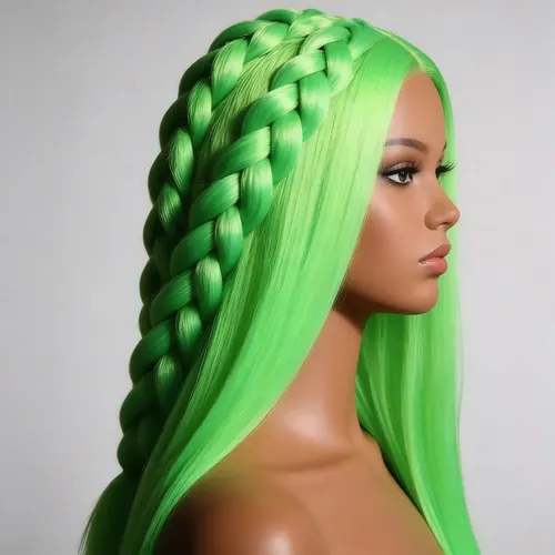 Kanekalon Extension Pelo Termico Trenza Africana 60cm Lfme Verde Fluo A26