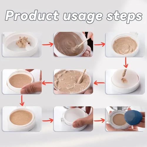 Compacto Para Base Cushion Blanco Plateado Portátil 15g