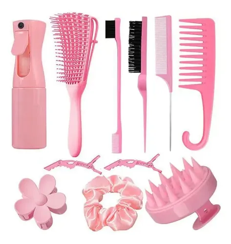Set 12 Cepillos Y Peines Para Peinar Y Cuidar El Cabello