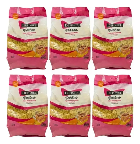 Set X6 Ceras En Perlas Natural Para Depilar Depimiel 800g