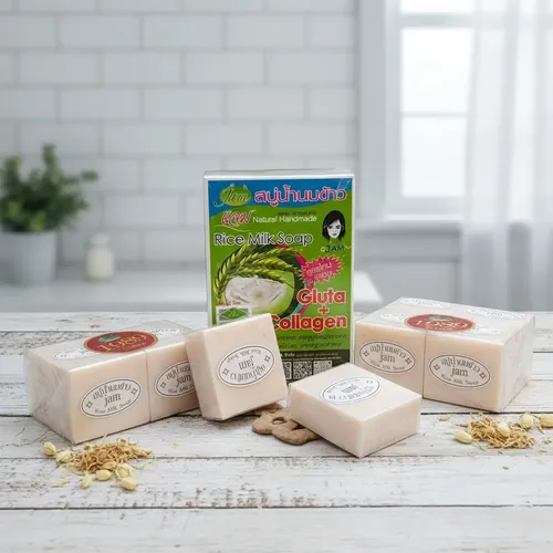 Jabón De Arroz Original Tailandés X3 Aclarante Con Colágeno