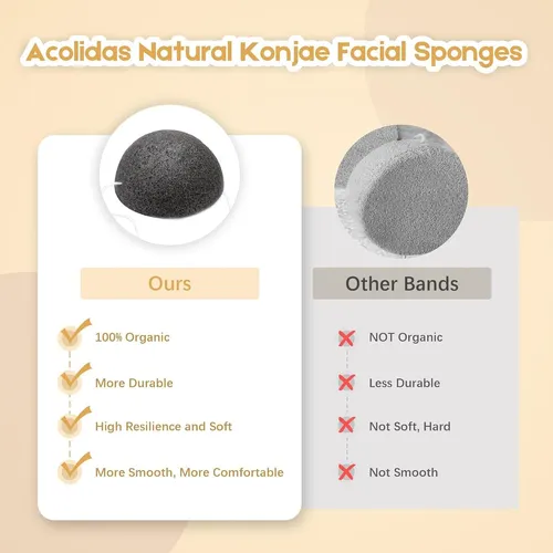Esponjas De Konjac Con Carbón Activado Para Limpieza