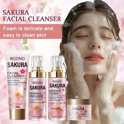 Set De Cuidado De La Piel Con Flor De Cerezo Rozino, Hidrata