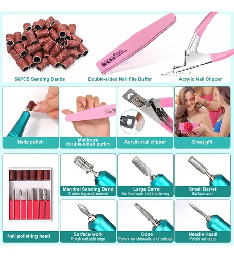 Lima Uñas Jf602 Recargable Portátil Eléctrica Kit Uñas