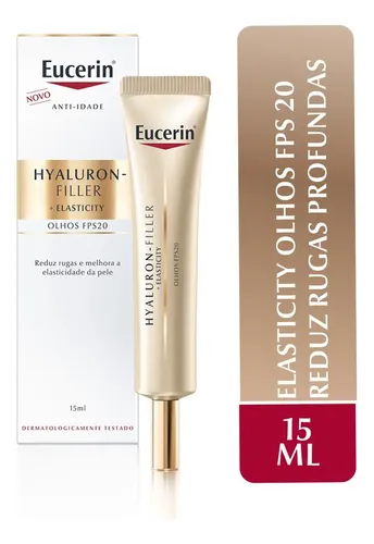 Crema reafirmante antienvejecimiento para ojos EUCERIN SPF 20, 15 ml, elasticidad, relleno de hialurón, ácido hialurónico, antiarrugas