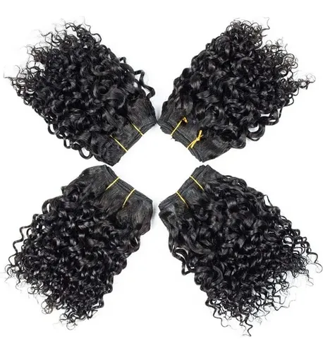 Cabello Humano Rizado Brasileño 8 Pulgadas 4 Paquetes 50