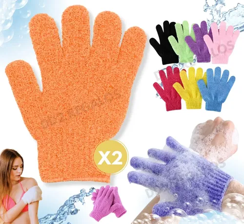 2 Guantes Exfoliante Manopla Piel Para Spa Corporal/facial
