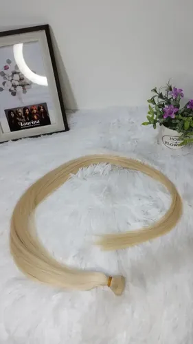 Extensiones Cabello Natural 76cm Tupido Tecno Genius Weft Color Rubio Extra Claro Manteca