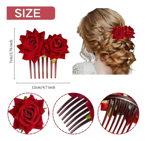 Zg 4 Pinzas De Pelo Con Forma De Flor