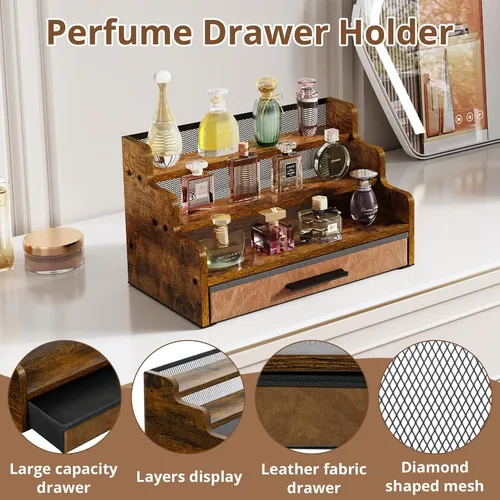 Organizador De Perfumes Yuzehuaza De 3 Niveles Con Cajón