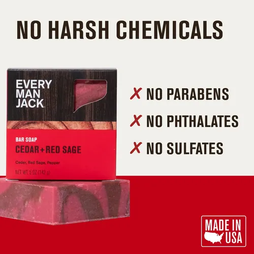 Jabón Corporal En Barra Every Man Jack Cedar Red Sage, 142 G