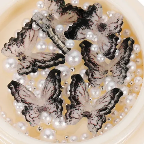 4 Cajas De Colgantes Para Uñas, Perlas, Diamantes De Imitaci