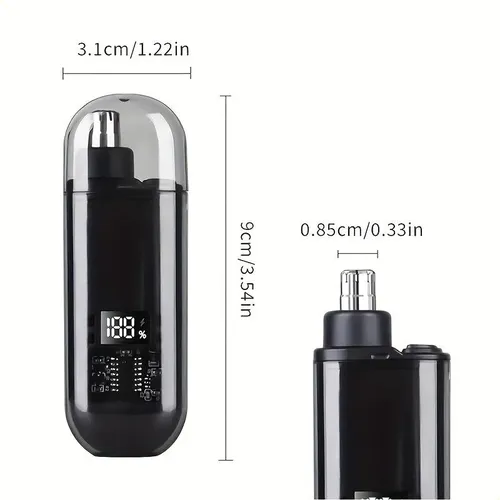 Recortador Eléctrico De Vello Nariz Y Orejas Usb Negro