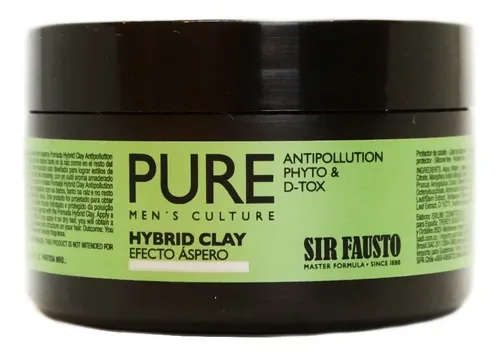 Sir Fausto Pure Hybrid Clay Cera Detox Efecto Áspero 100ml