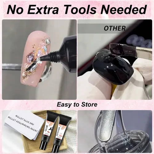 Gel Adhesivo Para Uñas Y Adhesivo Sólido Para Uñas, Pasta Fa