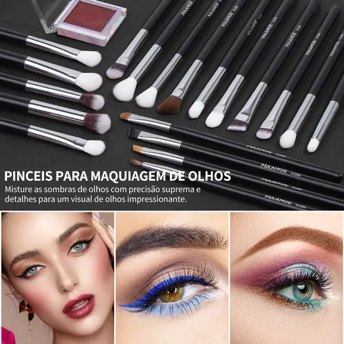 Kit De 30 Brochas De Maquillaje Profesionales Para Maquillaj Negro