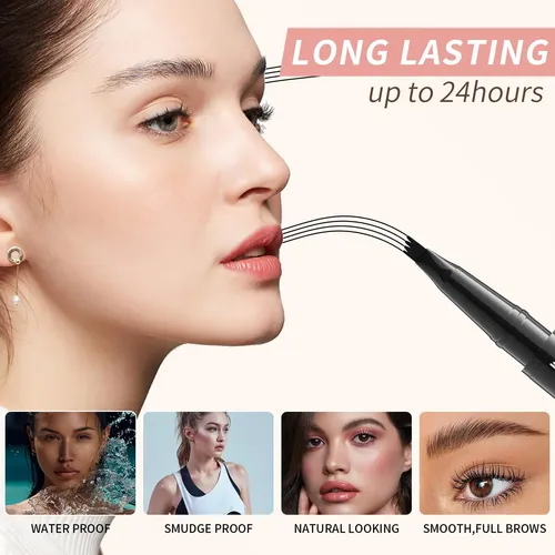 Lápices De Cejas 2 En 1 Microblading Impermeable Preciso