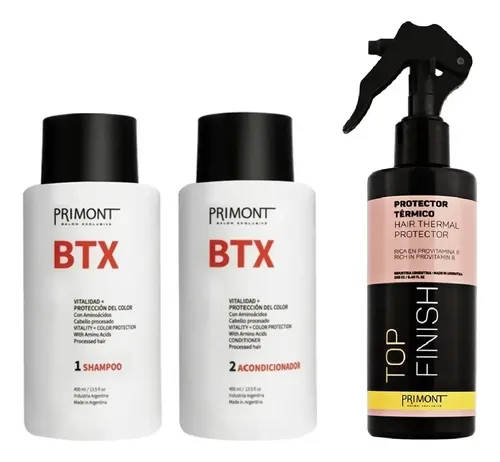 Primont Btx 3 Pasos Shampoo + Acond + Spray Top Finish