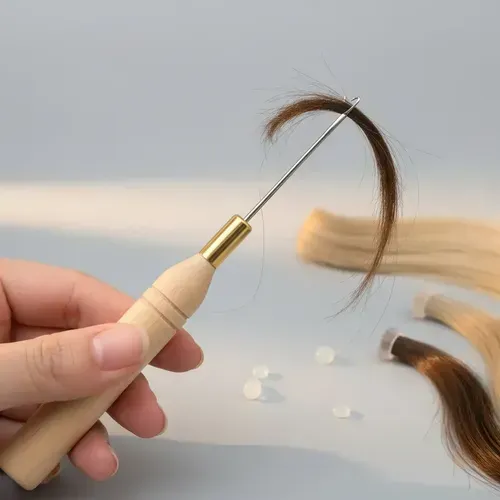 Aguja Tipo Crochet Microring Para Extensiones De Cabello