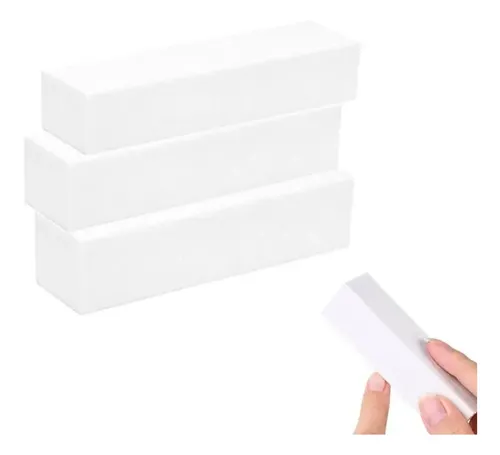 Bloque Pulido Uñas Esculpidas Acrilicas Gelificadas Blanco