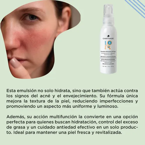 Crema Hidratante Piel Grasa Emulsion Poros Carthage Acne