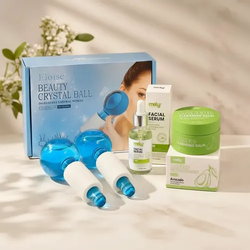 Kit Skincare Esferas Ice Serum Facial Bálsamo Desmaquilante