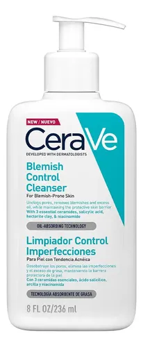 Cerave Limpiador Control Imperfecciones 236ml, Piel Grasa Momento de aplicación Día/Noche